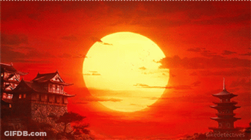 Painting Of Sunset With Likedetective GIF