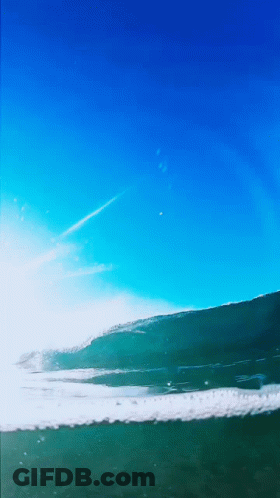 Painting Of Wave Breaking On Sunny Day GIF