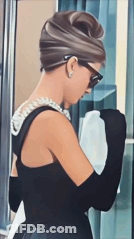 Painting Of Woman In Black Dress GIF