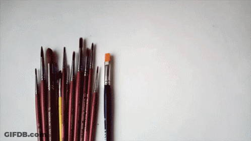 Painting With Pink Yellow And Blue Squares GIF