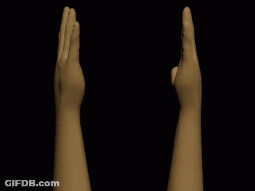 Pair Of Hands With Fingers Up On Black Background GIF