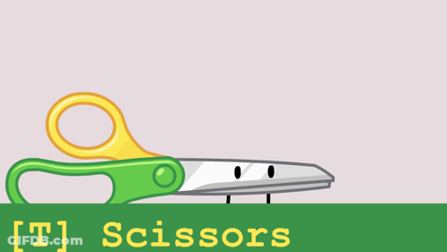 Pair Of Scissors Saying Scissors GIF