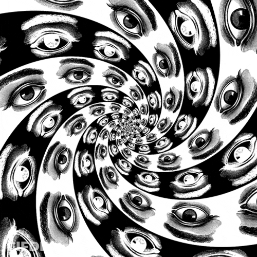 Pairs Of Wide Eyes Swirl GIF