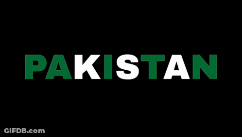 Pakistan In Green Letters On Black GIF