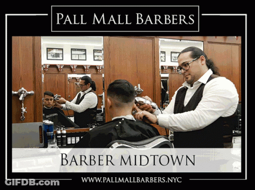 Pall Mall Barbers Man Getting Haircut GIF