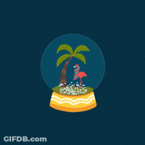 Palm Tree Inside Swaying Snow Globe GIF