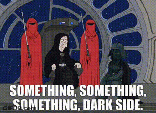 Palpatine And Vader Saying Something Something Something Dark Side GIF