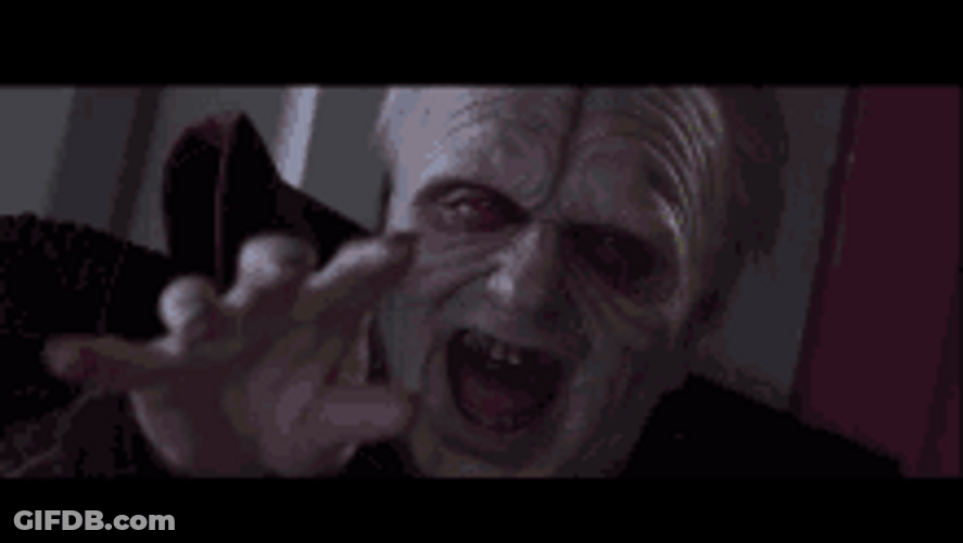 Palpatine Screaming And Passing Out GIF