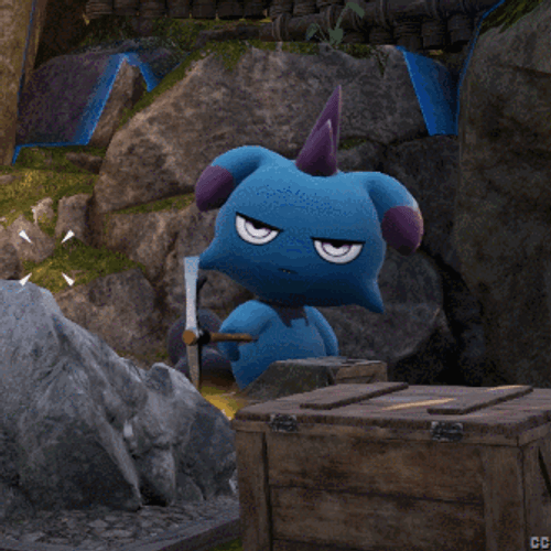 Palworld Blue Depresso Sinister Look GIF