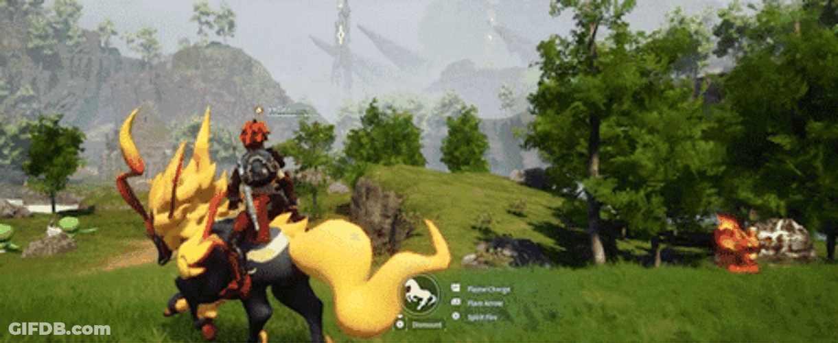 Palworld Riding Mammorest Gameplay GIF