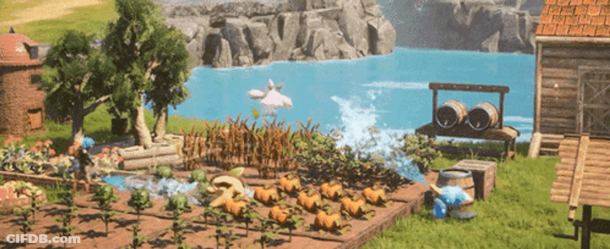 Palworld Spraying Water Gameplay GIF