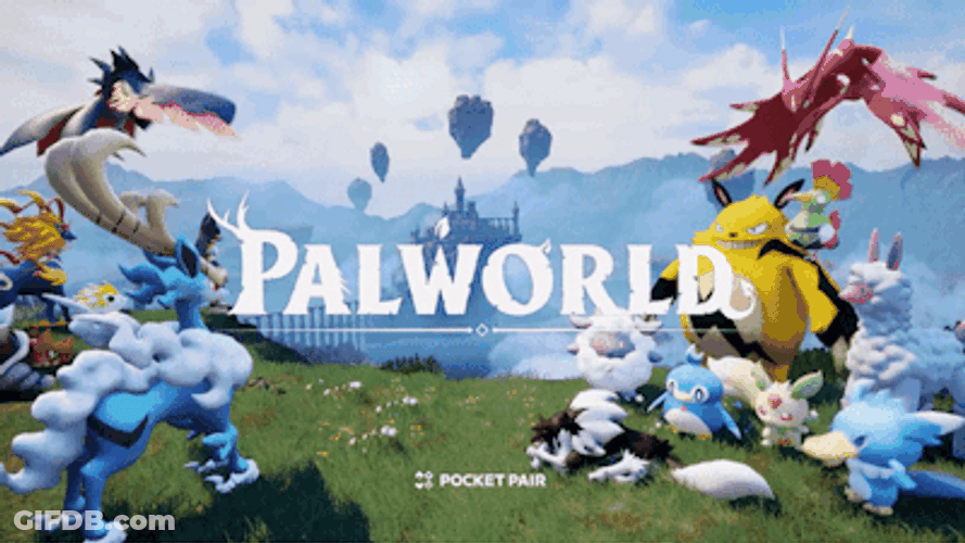 Palworld Video Game Logo Design GIF