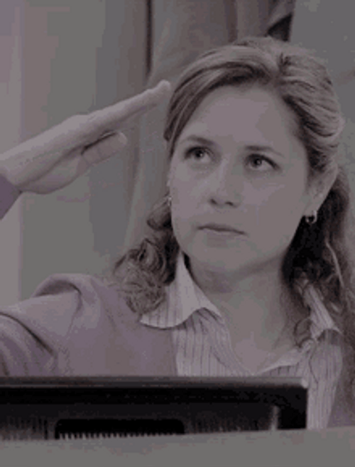 Pam Beesly Salute GIF
