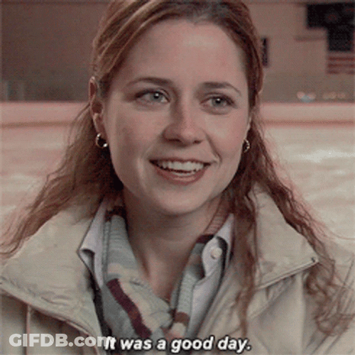 Pam Beesly Today Was A Good Day GIF