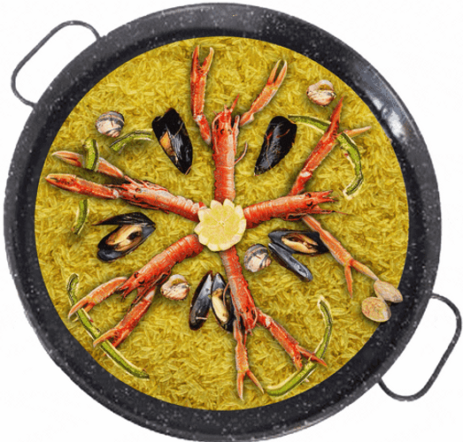 Pan Of Rice Paella Spinning GIF
