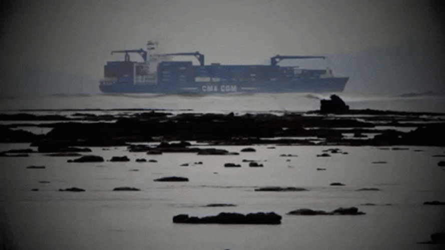 Panama Canal Huge Ship GIF