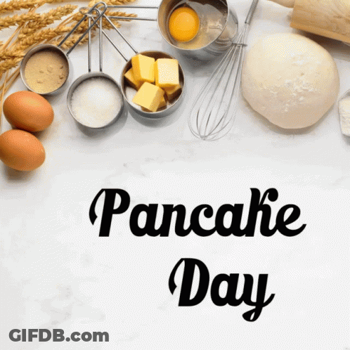 Pancake Day Word With Ingredients GIF
