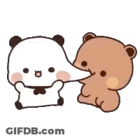 Panda And Teddy Bear Playing Together GIF