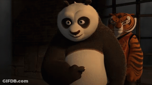 Panda Bear And Tiger Standing Together Come On GIF