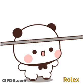 Panda Bear Holding Bar Rolex GIF