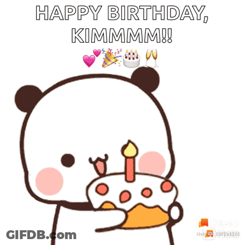 Panda Bear Holding Birthday Cake GIF
