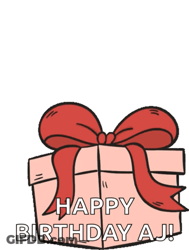 Panda Bear Holding Gift Box Saying Happy Birthday AJ GIF
