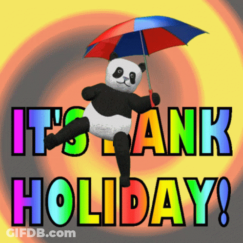 Panda Bear Holding Umbrella It 'S Ank Holiday GIF