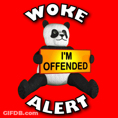 Panda Bear Holding Woke Alert Sign GIF