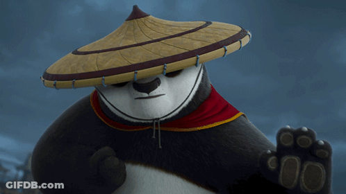 Panda Bear In Straw Hat And Red Scarf GIF