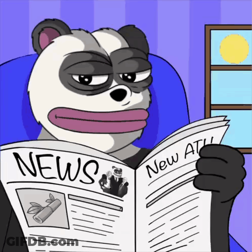 Panda Bear Reading Newspaper Saying News GIF