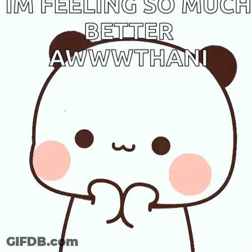 Panda Bear Saying I'm Feeling So Much Better Awwwwthani GIF