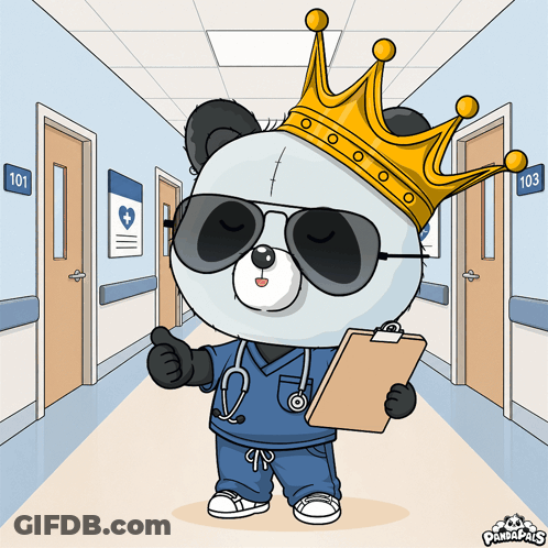 Panda Bear Wearing Sunglasses And Crown GIF