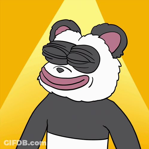 Panda Bear Wearing Sunglasses And Smiling GIF