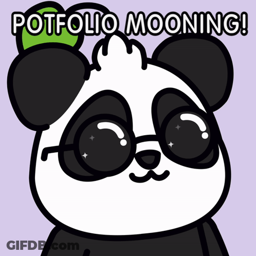 Panda Bear Wearing Sunglasses Saying Portfolio Mooning GIF