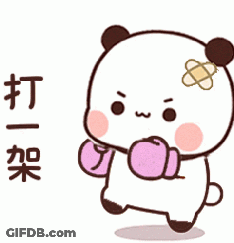 Panda Bear With Bandage Holding Boxing Gloves GIF