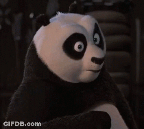 Panda Bear With Big Eyes Looking At Camera GIF