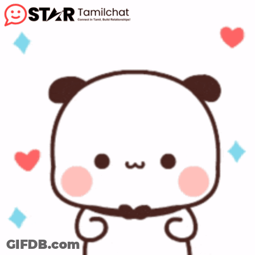 Panda Bear With Hearts And TamilChat GIF