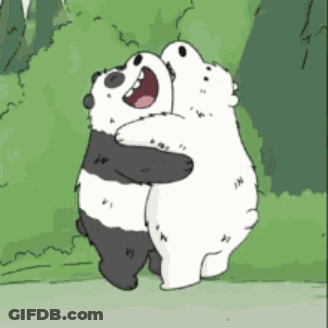 Panda Bears Hugging GIF
