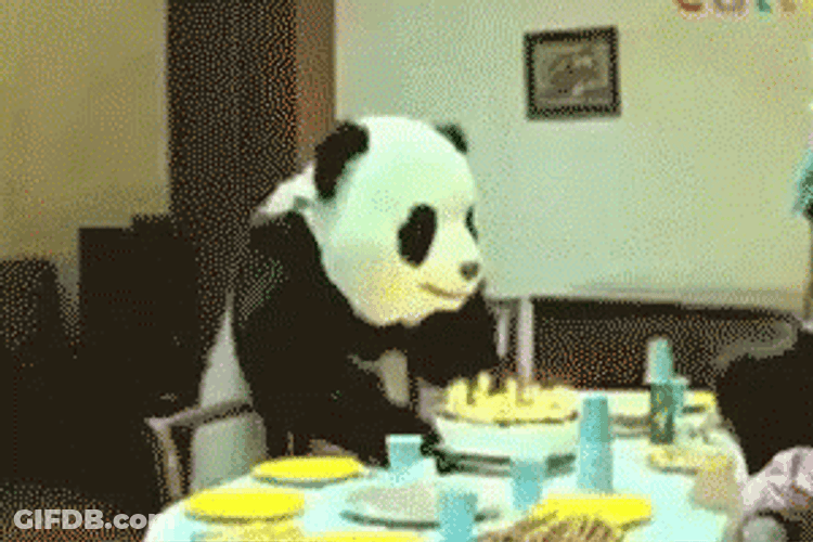 Panda Birthday Cake Rage GIF