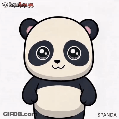 Panda Blowing Kiss With Word Panda GIF