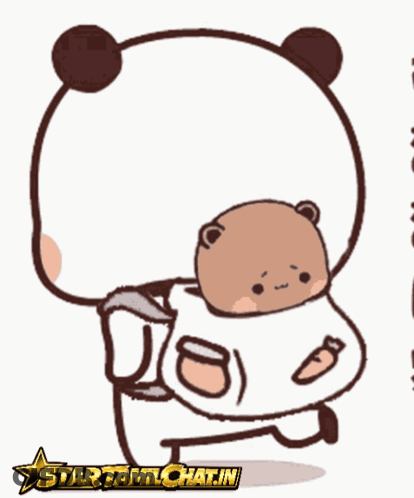 Panda Carrying Baby Bear Startamilchat.in GIF