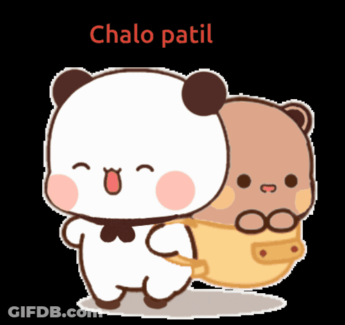Panda Carrying Bear With Chalo Patil GIF