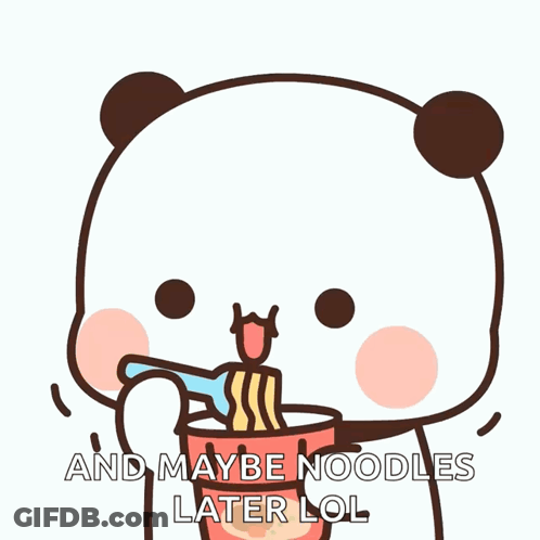 Panda Eating Noodles From Cup GIF