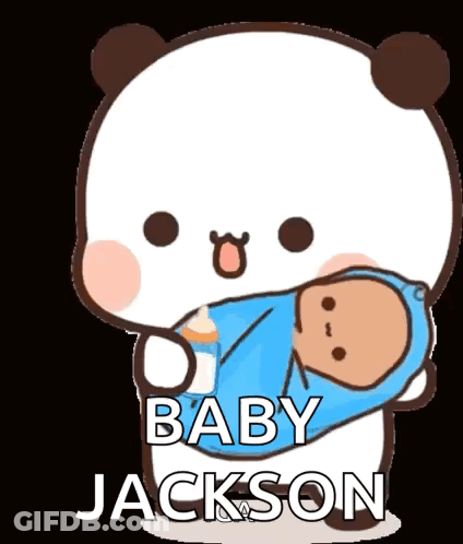 Panda Holding Baby Jackson GIF