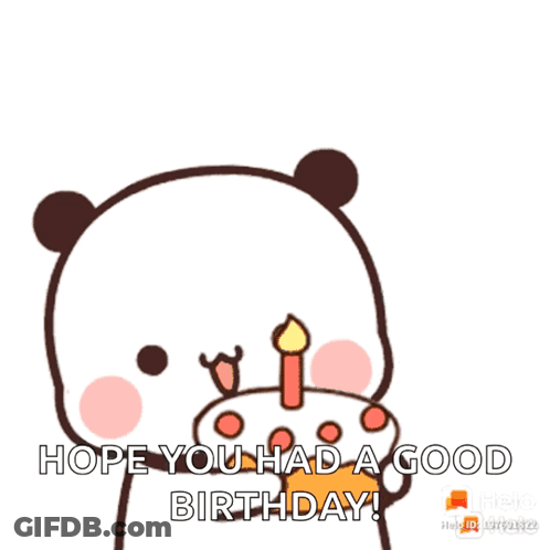 Panda Holding Birthday Cake With Candle GIF