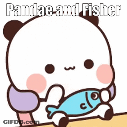 Panda Holding Fish Says Pandae And Fisher GIF