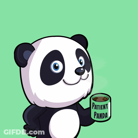 Panda Holding Patient Cup GIF