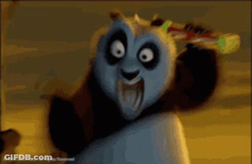 Panda Holding Pizza Making Funny Face GIF