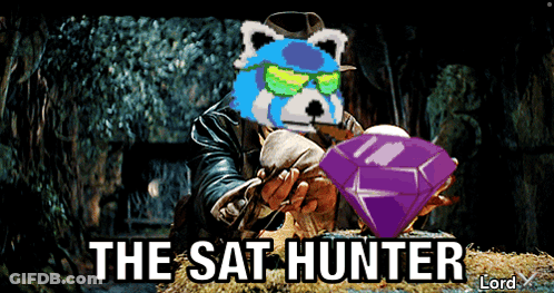Panda Holding Purple Diamond Saying The Sat Hunter GIF