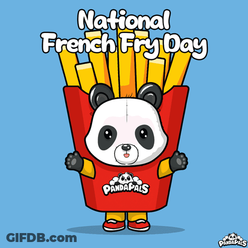 Panda In French Fry Costume National French Fry Day GIF